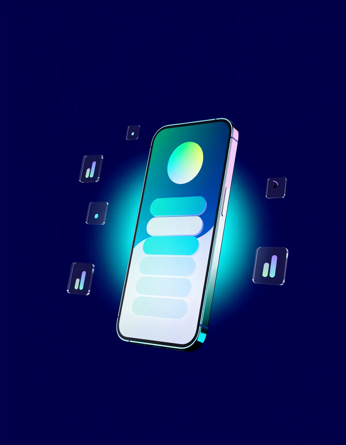 Illustration of a phone showing a link-in-bio page